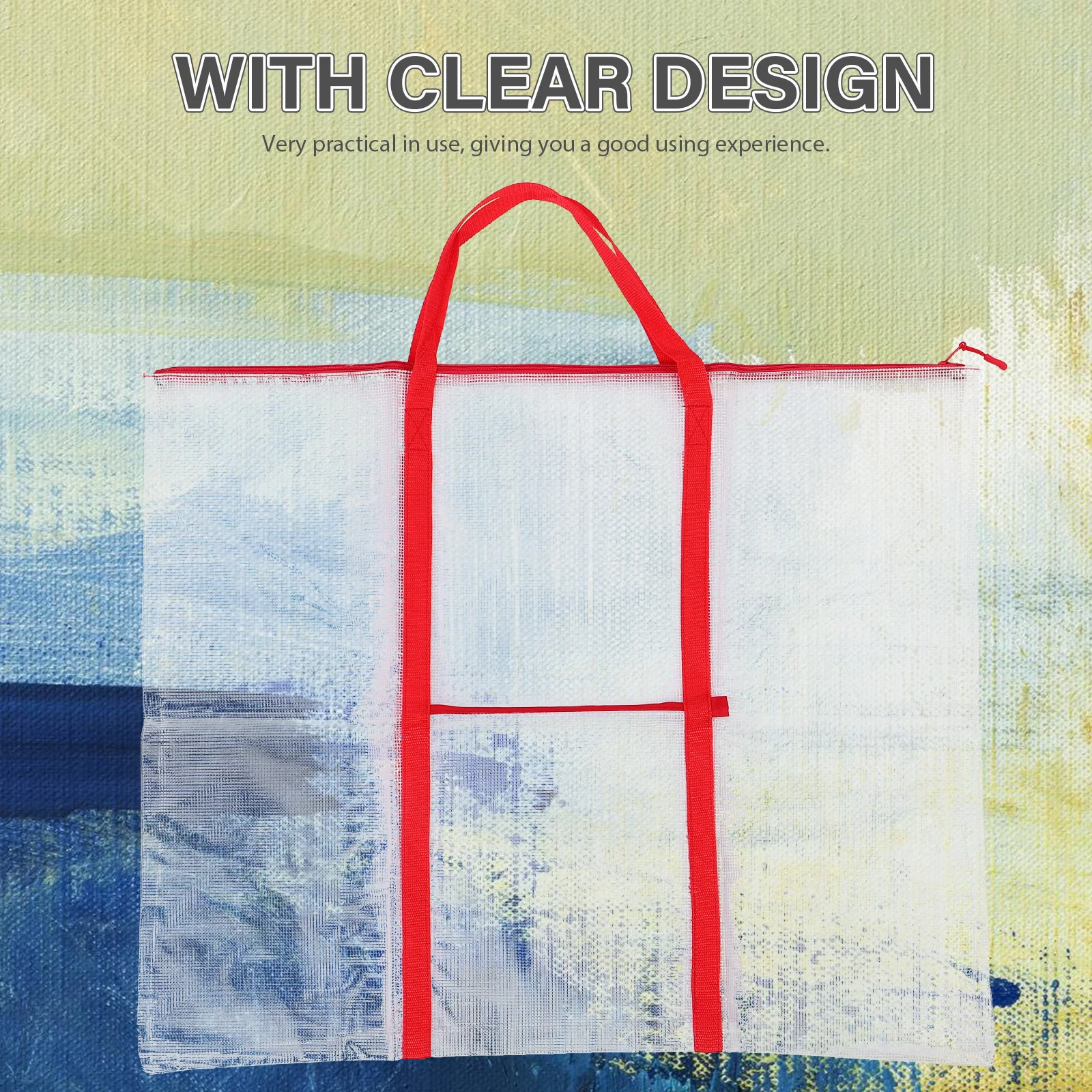 لوحة ملصق حقيبة شفافة تخزين كبير من مادة PVC لمحفظة فنية رسم أدوات رسم منظم حقيبة حمل #1