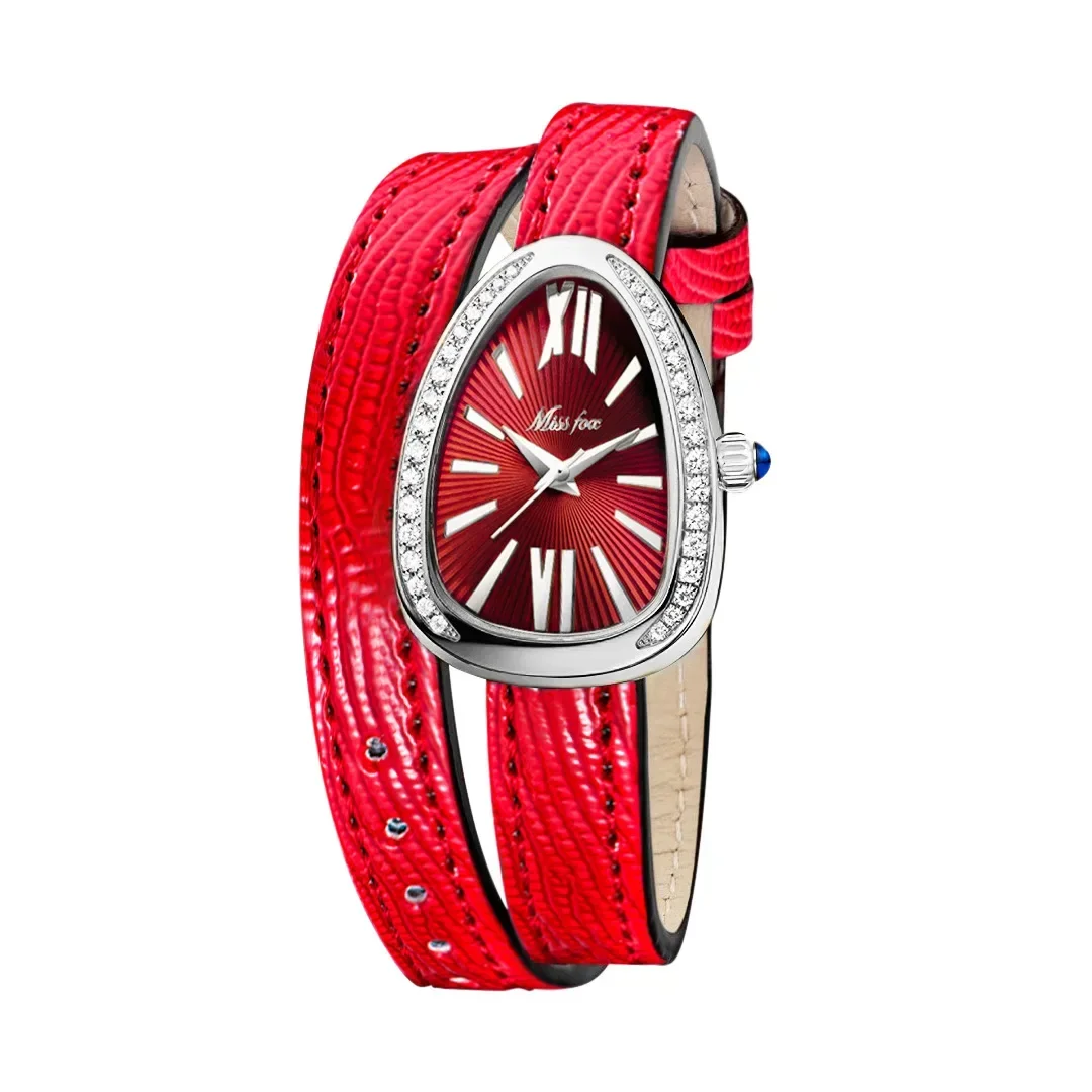 Orologi da donna Squisito orologio da donna retrò con cinturino in pelle con testa di serpente Orologio al quarzo premium alla moda Orologio da