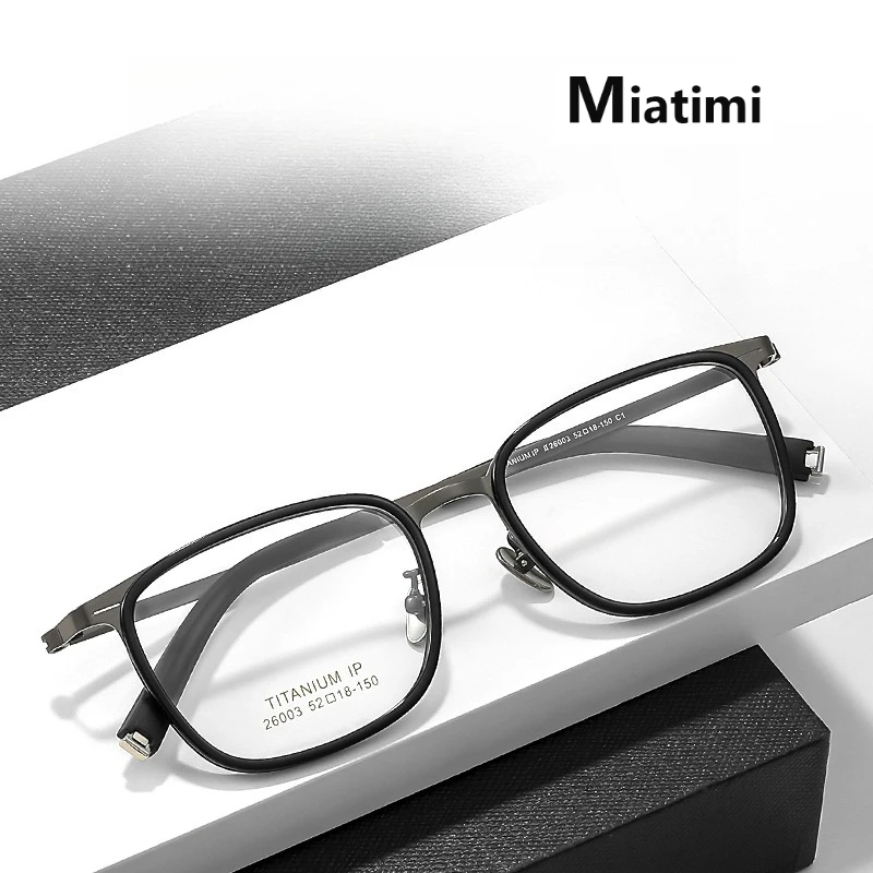 

2026 New Ultra Light Acetate Fashionable Square Pure Titanium glasses frame For Women Men Eyeglasses frames eyewear