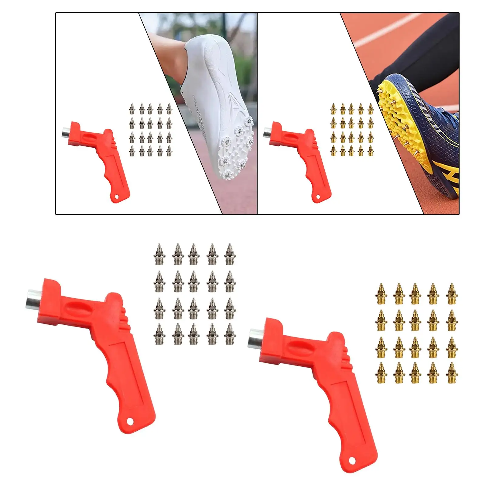 

Track Running Spikes Steel Thread Sports Accessories with Wrench for Track and Field Hurdles Triple Jump