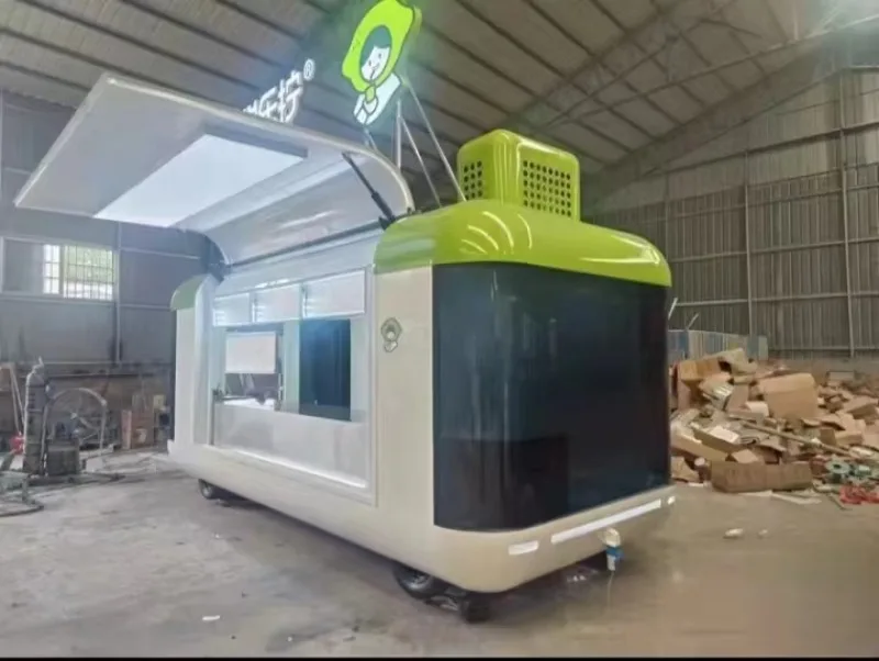 شاحنة طعام متنقلة بتصميم عصري مجهزة بالكامل، مقطورة طعام للشارع لمقطورات امتياز الفشار في الفندق #6