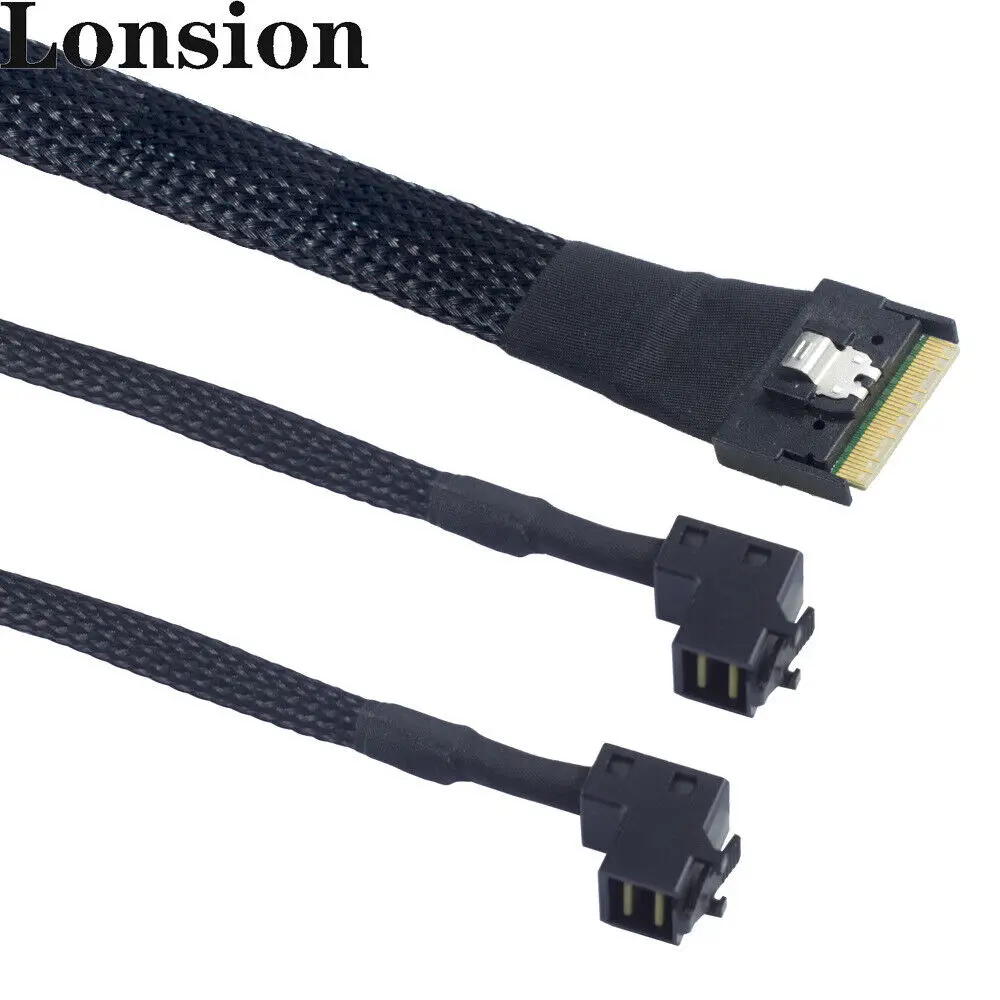 

Mini SAS slim SFF-8654 8i 4.0 To 2 Ports SAS HD SFF-8643 connection Cable