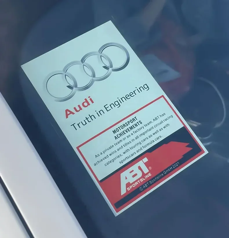 Auto Standard Aufkleber Im Auto Elektrostatische Aufkleber Für Audi Zubehör S6 S4 S5 S7 TT B8 8P 8V RS5 RS6 Q5 Q7 Auto Windschutzscheibe Logo