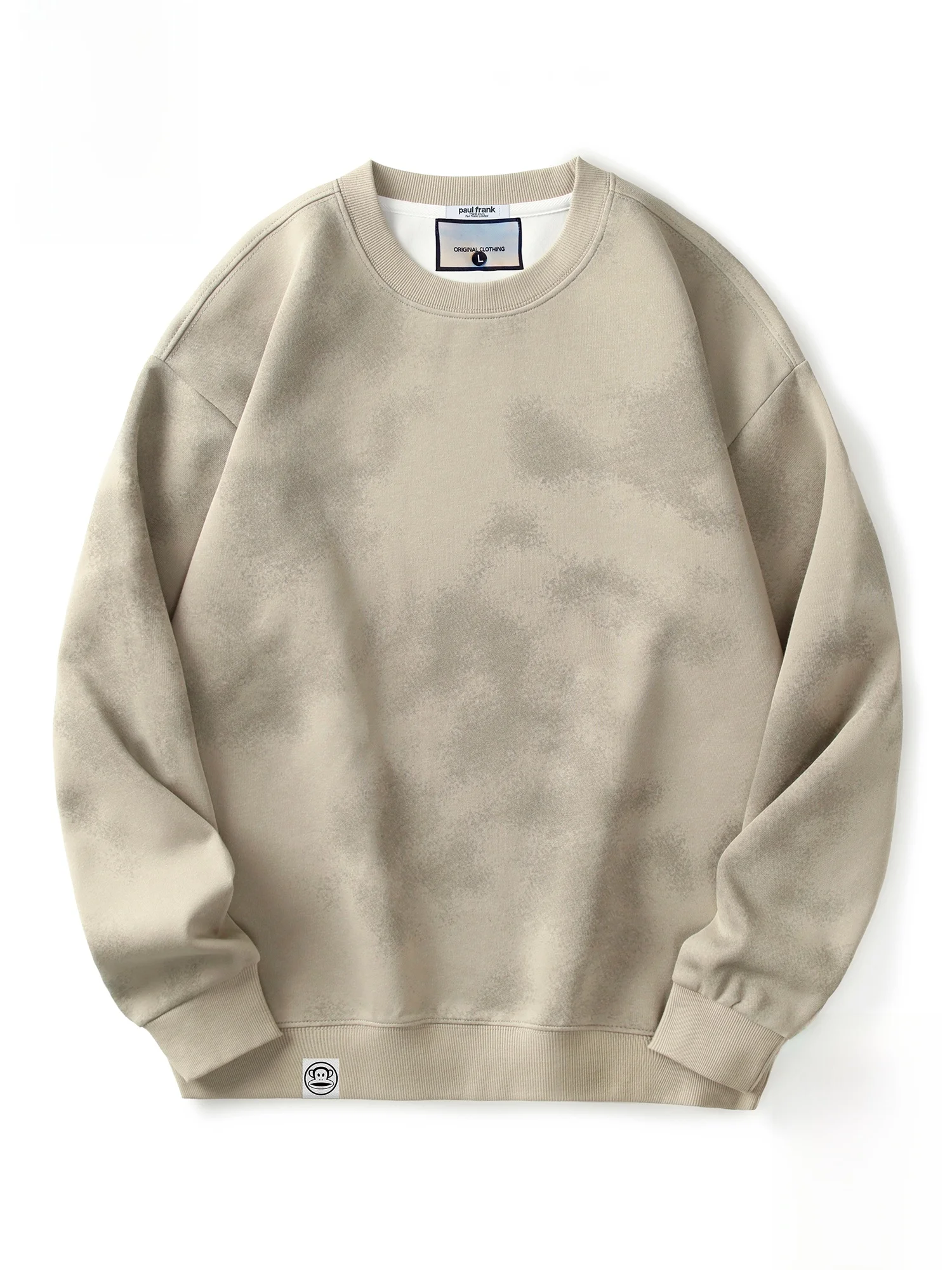 

Мужской повседневный свитшот Paul Frank Monkey свободного кроя с круглым вырезом, с эффектом тай-дай, с длинными рукавами, из комфортной смеси хлопка и полиэстера, осенний.