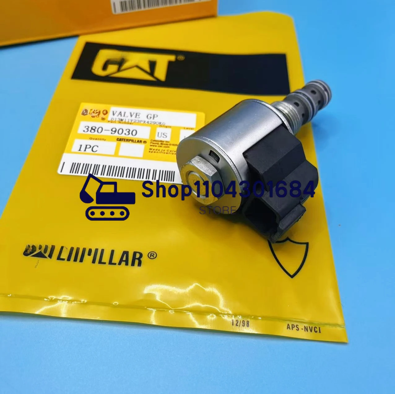 380-9030 3809030 Válvula solenoide de 12 V para piezas de reparación de motores diésel 416E 422E