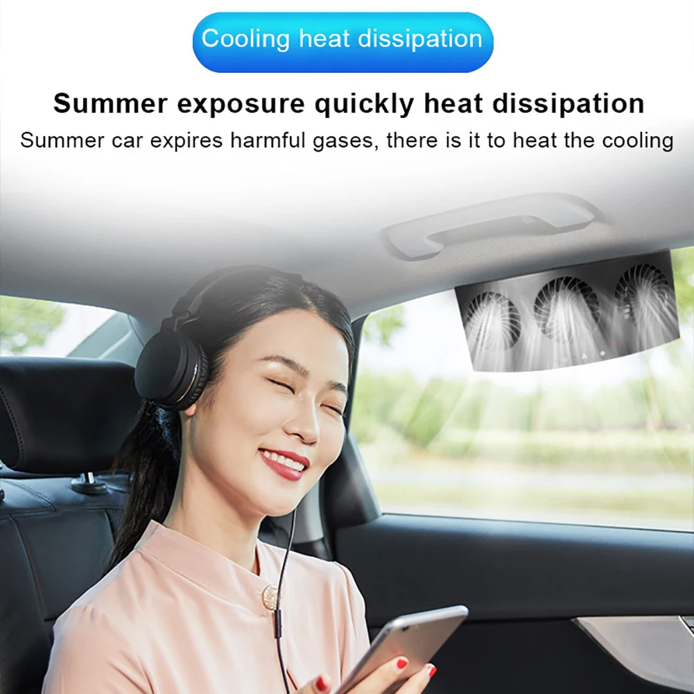 Car Exhaust Fan Three-Head Auto Interior Radiator USB 5V Car Air Cooler 4000RPM Mini Auto Ventilator for Office Car Home