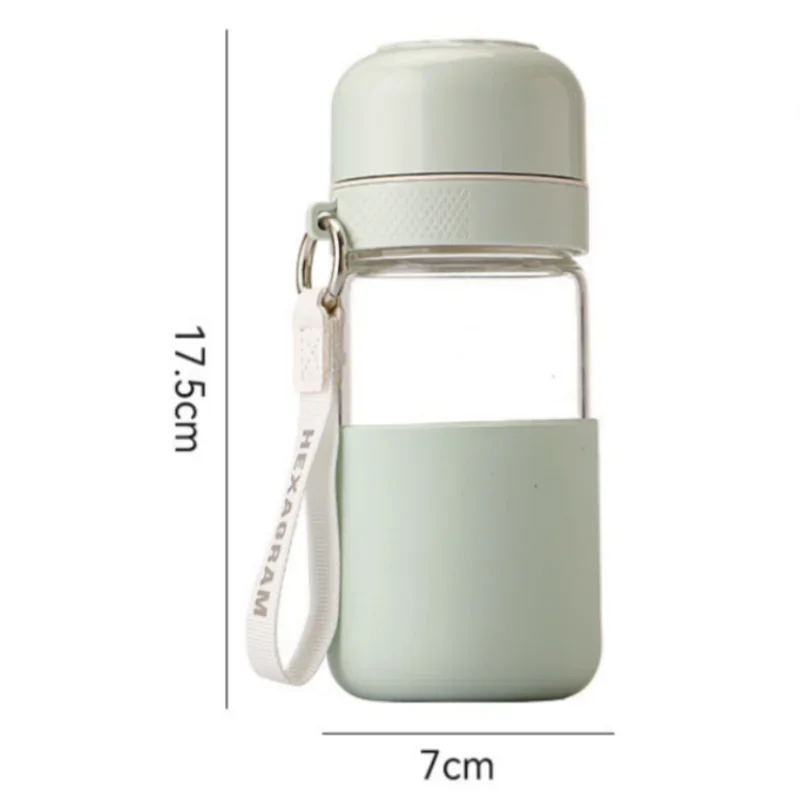 360ML Portable Water Cup Leak-proof Glass Drinking Bottle Heat-resisting Travel Household Office Water Milk Coffee Cups Gifts