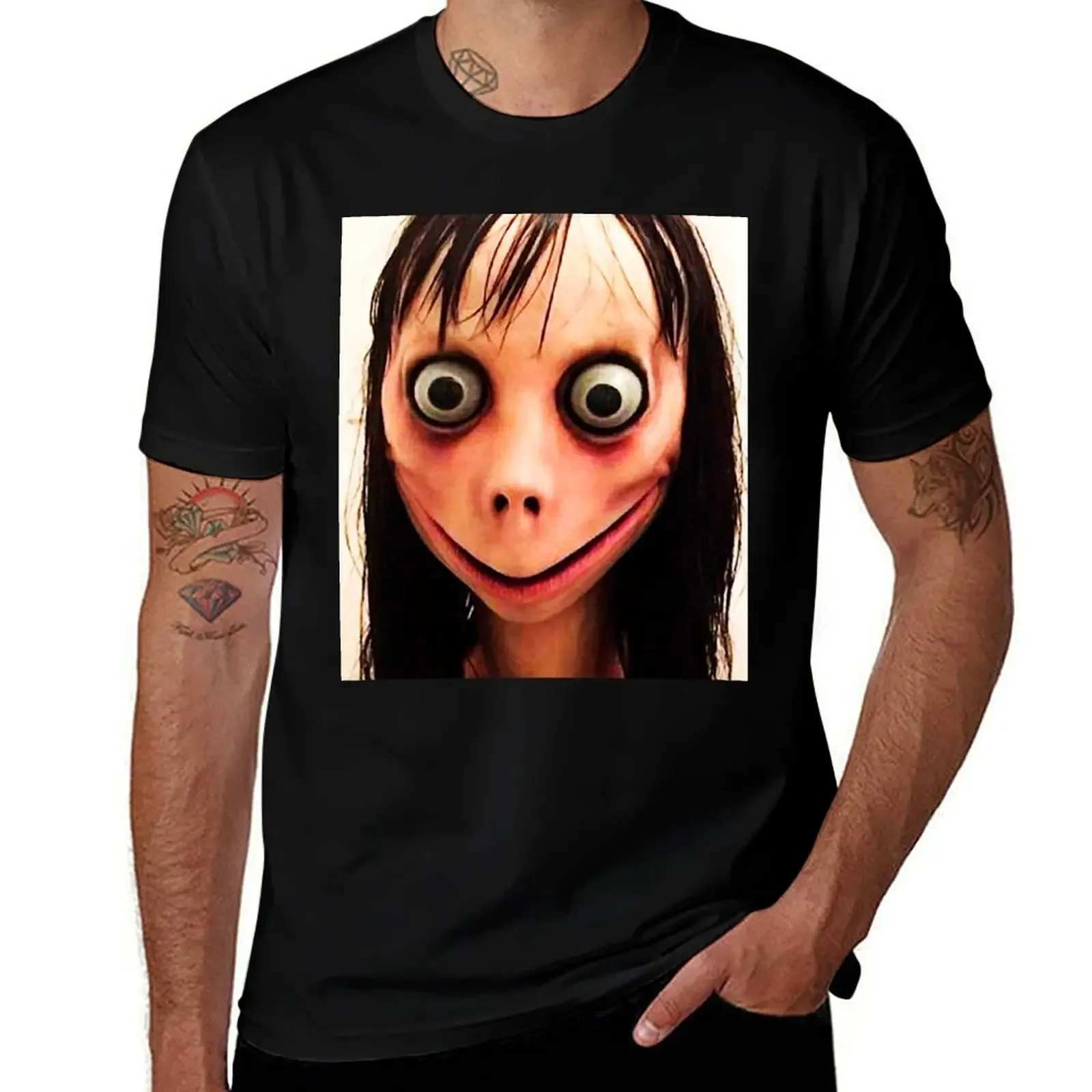 

Momo (Creepypasta) T-Shirt cute tops football t shirt summer clothes graphics mens t shirts