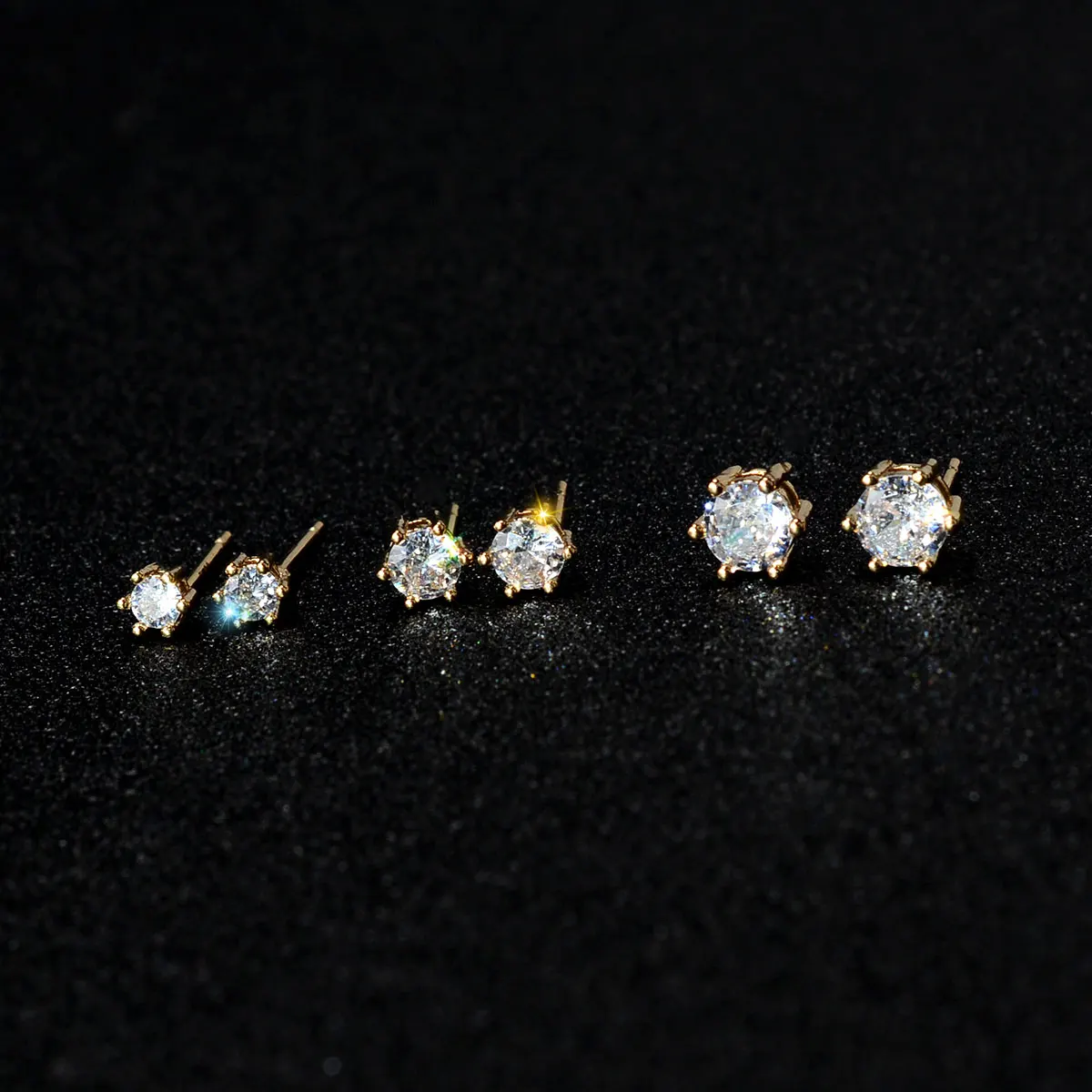 1Pair 3/4/5mm Crystal Stud Earring For Women Girls Charm Shiny Zircon  Piercing Earring 2024 Fashion Wedding Party Fine Jewelry image 3