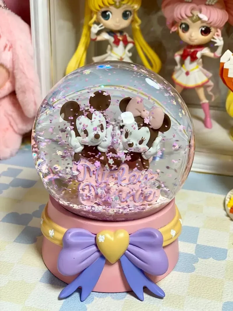 Disney mickey minnie flor de cerejeira série bola de cristal brinquedos presente ornamentos meninas dia dos namorados presente brithday
