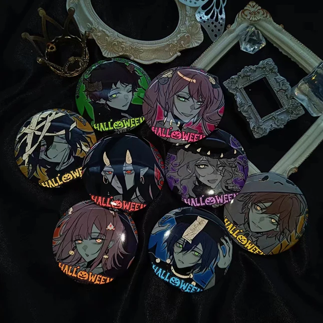 

Anime Danganronpa Nagito Komaeda Kokichi Oma Hinata Hajime Cosplay Reflect Light Badge Laser Ticket brooch Cartoon Xmas Gift