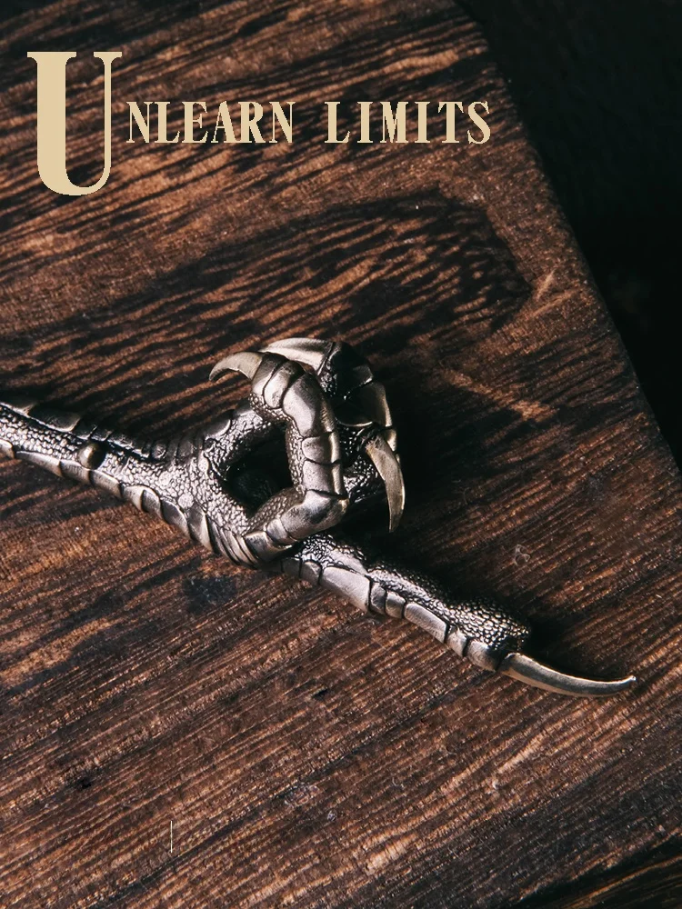 Original Bronze Bird Claw Pipe Stem Metal Accessories Multi-Functional Collectible Plaything Display Piece Unique Personality