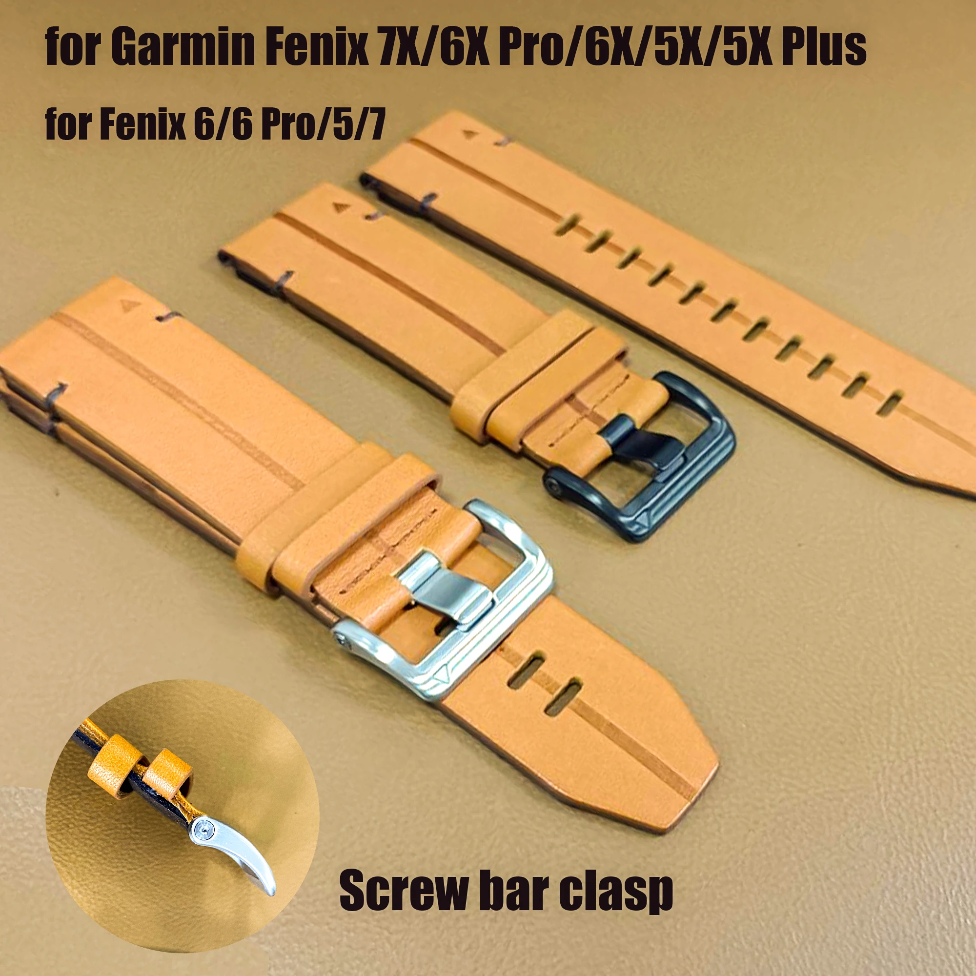 Anbest 22 26mm für garmin fenix 5/7 pro/band für fenix 7x/6x pro/6x/5x plus echtes leder armband