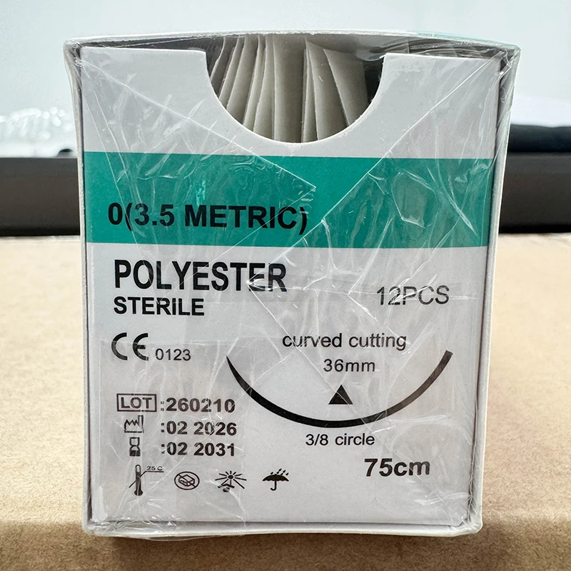12pcs Absorbable Suture Pet Specific PGA 910 Silk Nylon 75CM 90CM 2/0 3/0 4/0 5/0 With Needle Teaching Clinic Hospital Exercises