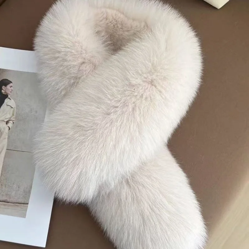Real Fox Fur Collar Scarf Winter Women Natural Fur Soft Comfortable Adjustable Fox Fur Collar Neck Scarf For Coat