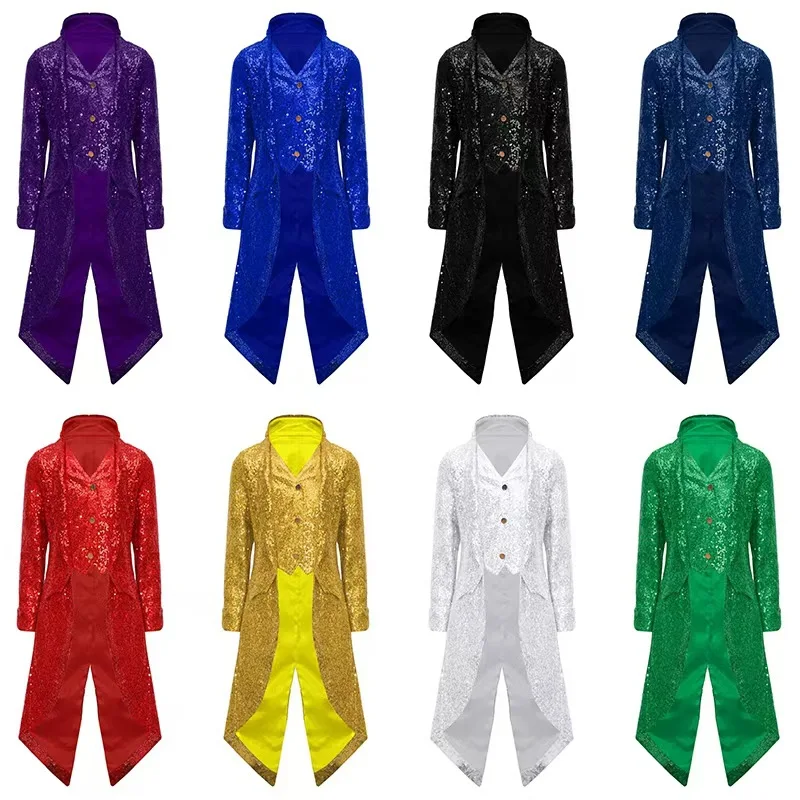 

Medieval Steampunk Retro Jackets For Renaissance Gothic Adult Men Knight Prince Stage Performance Party Ball Clothing