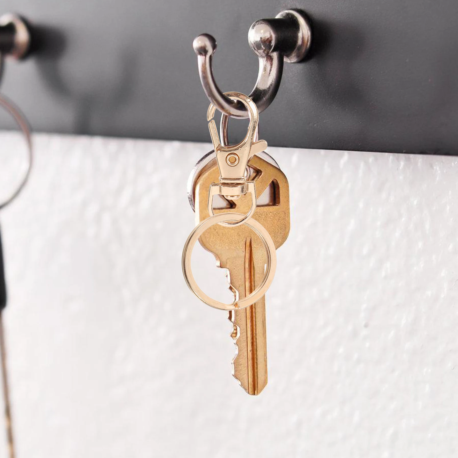 

60 Pcs Dog Key Ring Buckles Rings Wrist Straps Metal Zinc Alloy Durable Safe Car Home Keys Holder Diy Crafts Project