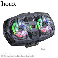 HOCO GM36 Dual Fan For Phone Ice Cooling Universal Mobile Phone Cooler Long Lasting Stronger Cooling Air Fan Digital Display