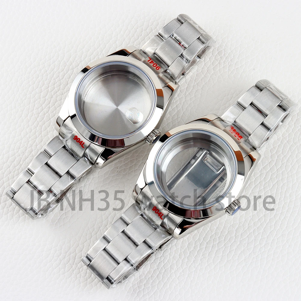 

Silver 36/39mm Watch Case 20mm Strap Stainless Steel Brushed Oyster Bracelet for Datejust 28.5mm Dial NH35 NH36 Movement