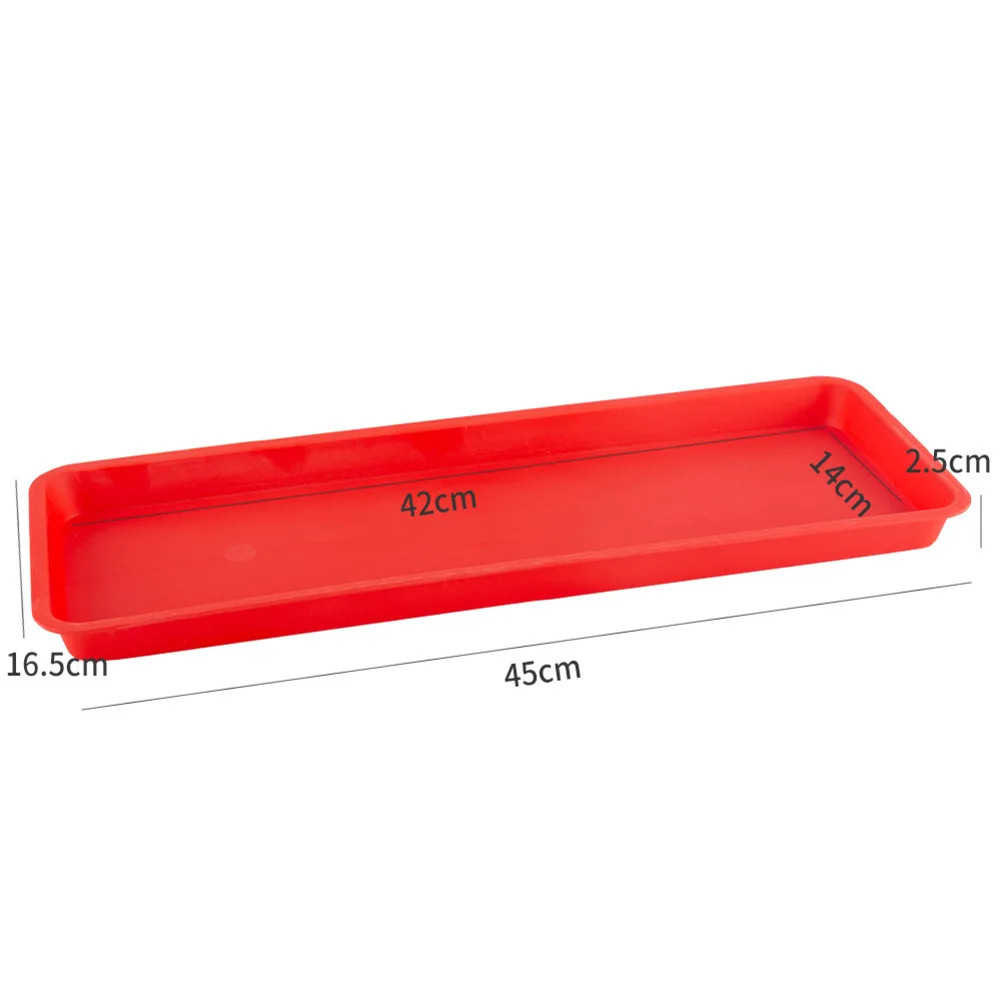 Plastic Plant Saucers Set of 6 Rectangular Trays for Indoor Outdoor Use to Capture Water Drips from Potted Plants