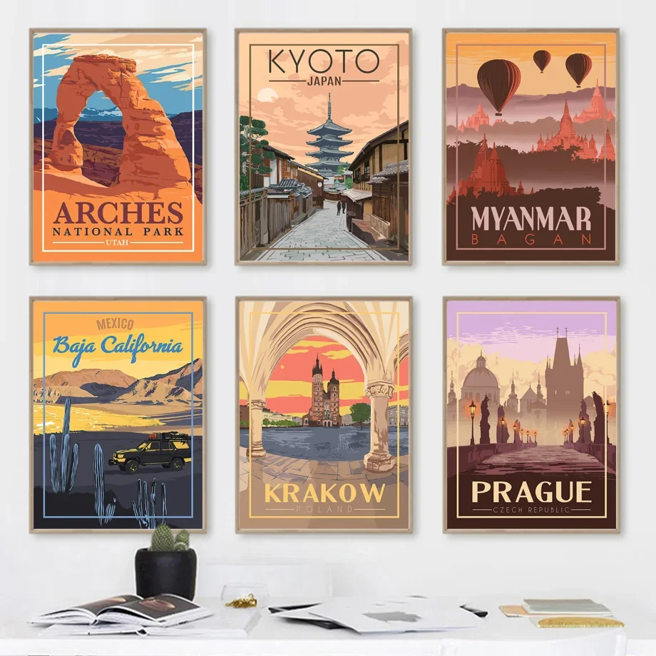 Rome, Malta, Seoul, Japan, Norway wall art canvas paintings cityscape posters and prints living room decoration