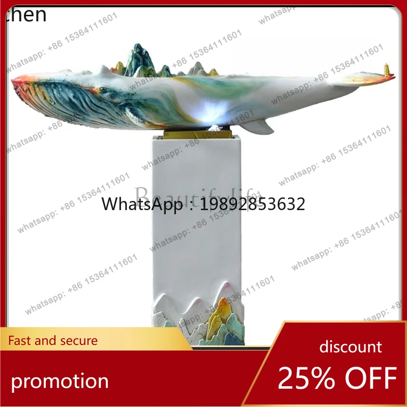 

YFY Modern floor-to-ceiling running water decoration resin handicraft fish ornament living room artesian fountain ornament