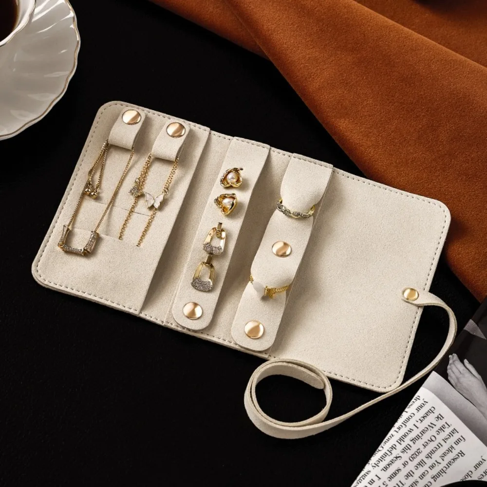 

Roll Up Jewelry Storage Bag Foldable Portable Necklaces Storage Pouch Handheld Packaging Organizer Jewelry Case Ring