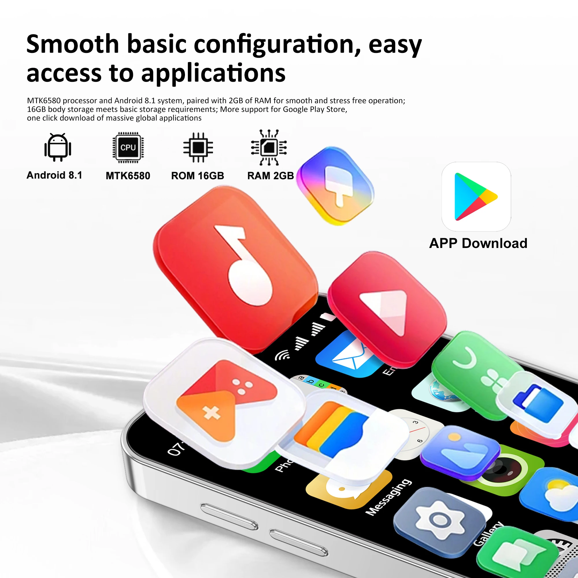 SERVO 18SE mini هاتف ذكي صغير، شاشة عالية الدقة 3.0 بوصة، WCDMA 3G، 2GB+16GB، GPS Android، هاتف محمول صغير، وضع الاستعداد بشريحتين، متجر اللعب #5