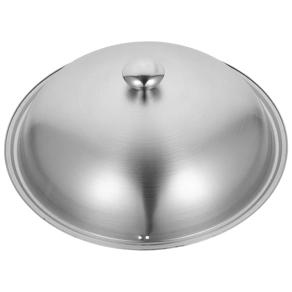

Stainless Steel Pot Lid Round Thickened Design for Wok Pot Steamer Fryer Easy-Grip Handle Dishwasher Safe Kitchen Utility Cover
