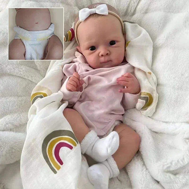 

18inch Silicone Baby Doll Reborn Newborn Baby Girls Bettie Hand Painting 3D Skin with Visible Veins Muñeca Reborn Waterproof Toy