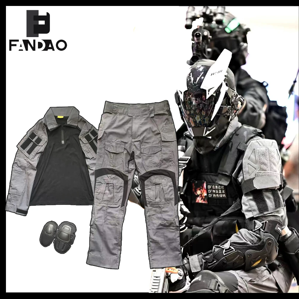 طقم بدلة الضفدع التكتيكية G3 بدلة تدريب القوة الخاصة المموهة مع بنطال بأكمام طويلة في الركبة  معدات الصيد القتالية الميدانية في الهواء الطلق #1