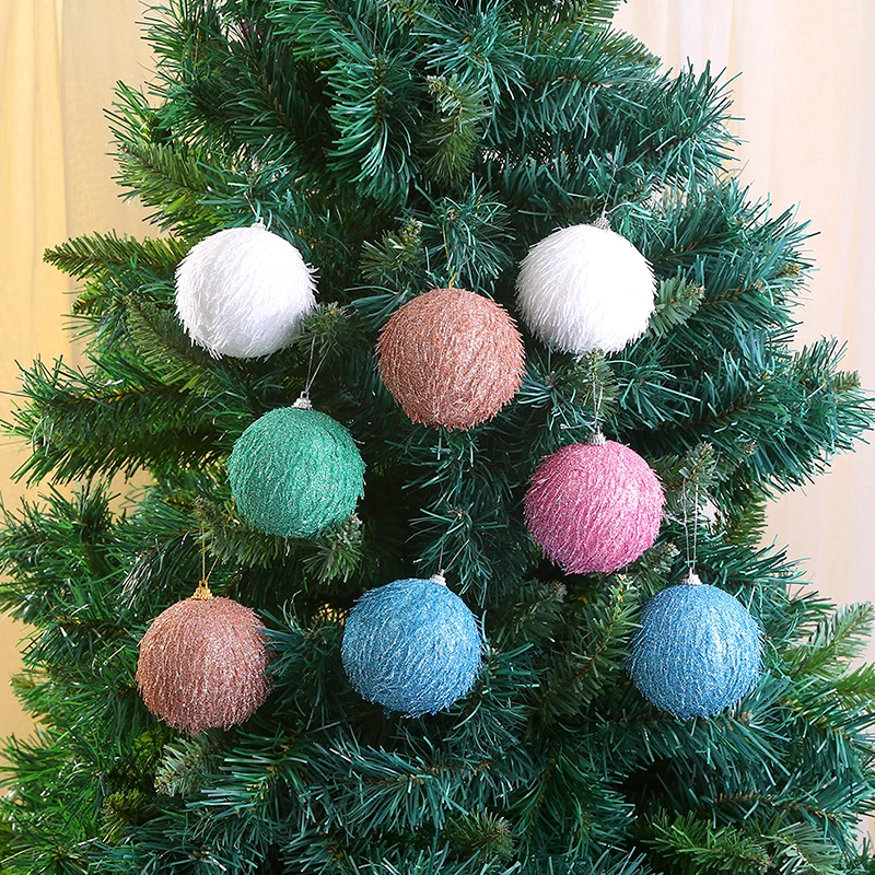 3PCS Christmas Tree Ornaments Xmas Snowballs Hanging Pendants Home Party Christmas Balls Decor New Year Gift Noel Navidad