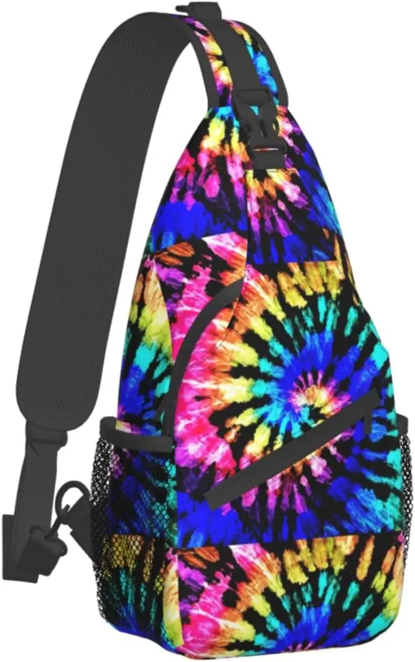 Exotic Tribe Tie Dye Style Stylish Oblique Chest Pack, Leisure Backpack, Small Satchel, For Travel, Work, Daily Travel