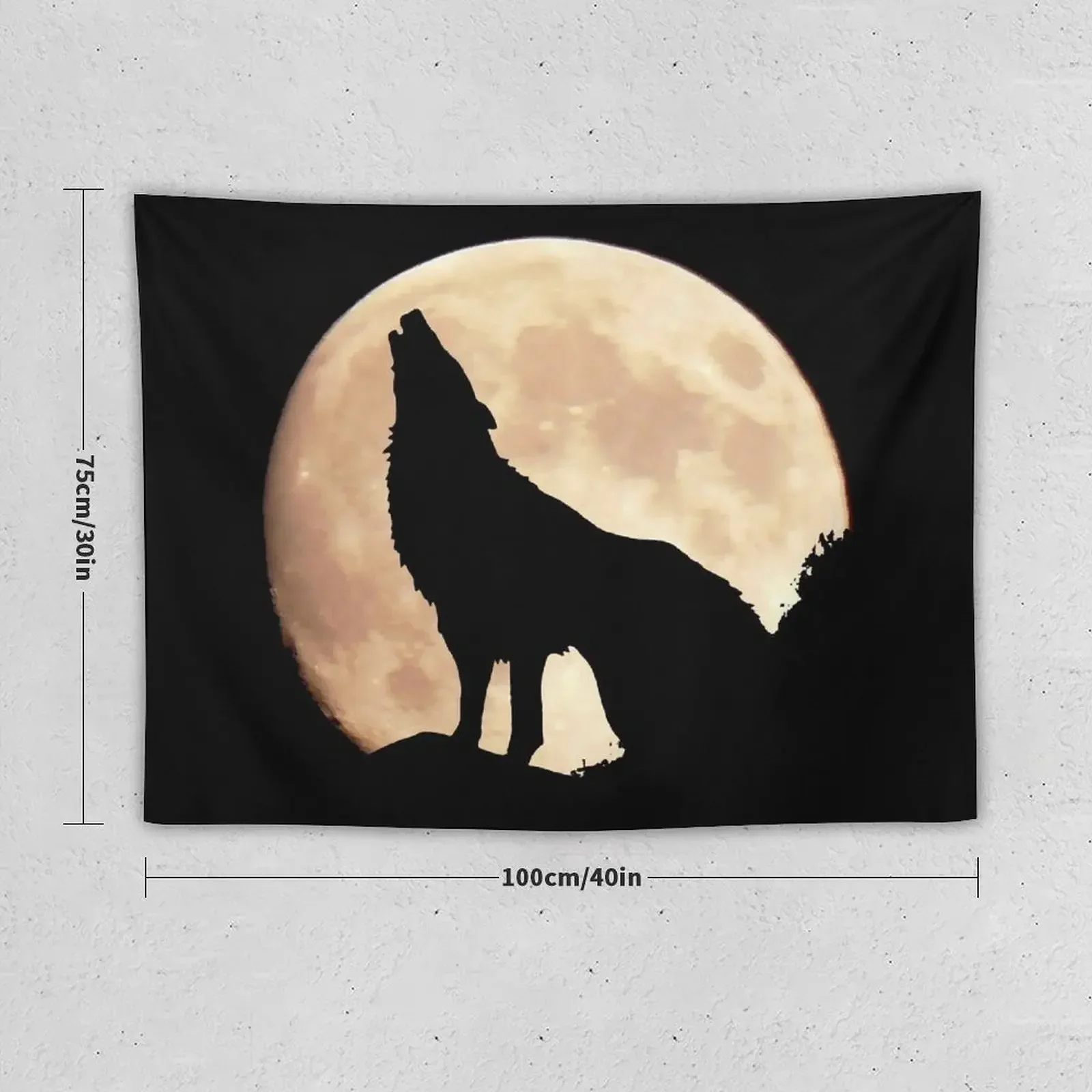 Wolf on moon real Tapestry Korean Room Decor Decor For Bedroom Tapestry