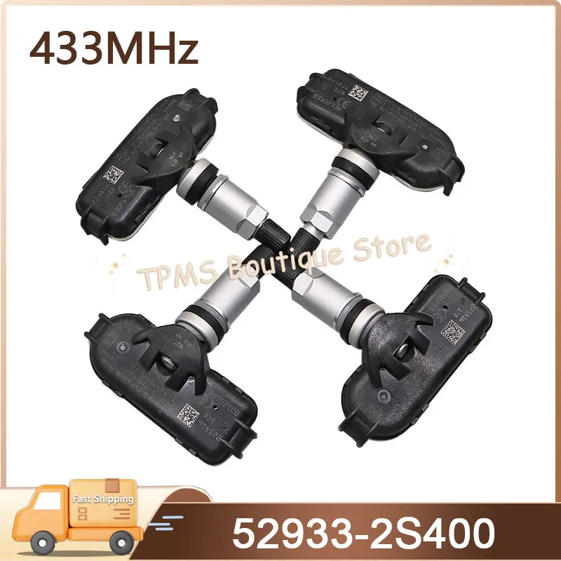 

TPMS Tyre Pressure Sensor 4pcs 433MHz 52933-2S400 For Kia Sportage [SL] Hyundai Tucson ix35 [LM] Car Accessories