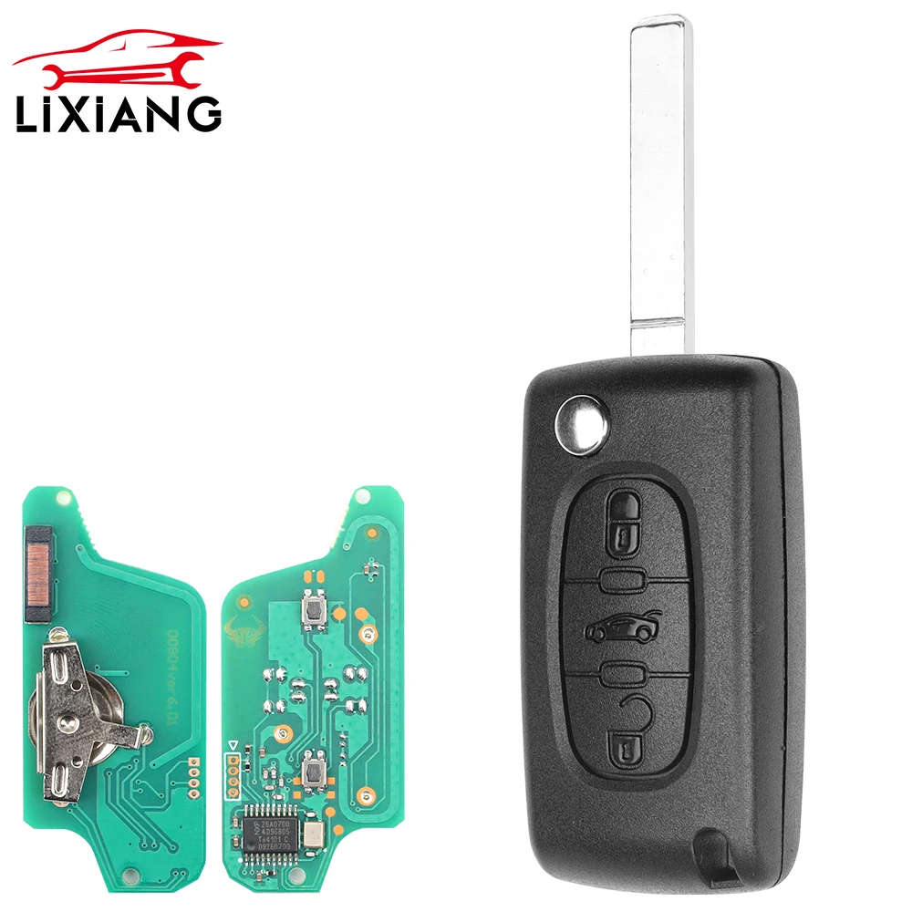 LIXIANG Remote Car Key For Peugeot 307 3008 308 For CITROEN C1 C2 C3 C4 C5 Berlingo Picasso 433MHz PCF7961 ID46 CE 0523 ASK/FSK