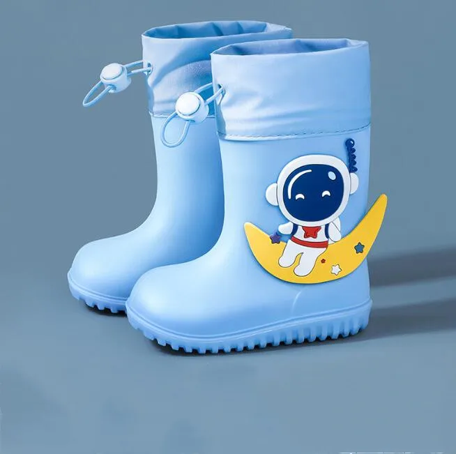 Children Rain Boots for Girls Rubber Soles EVA Rabbit Boots Elastic Belt Platform Shoes Rubber Boots For Kids Boys Water Shoes