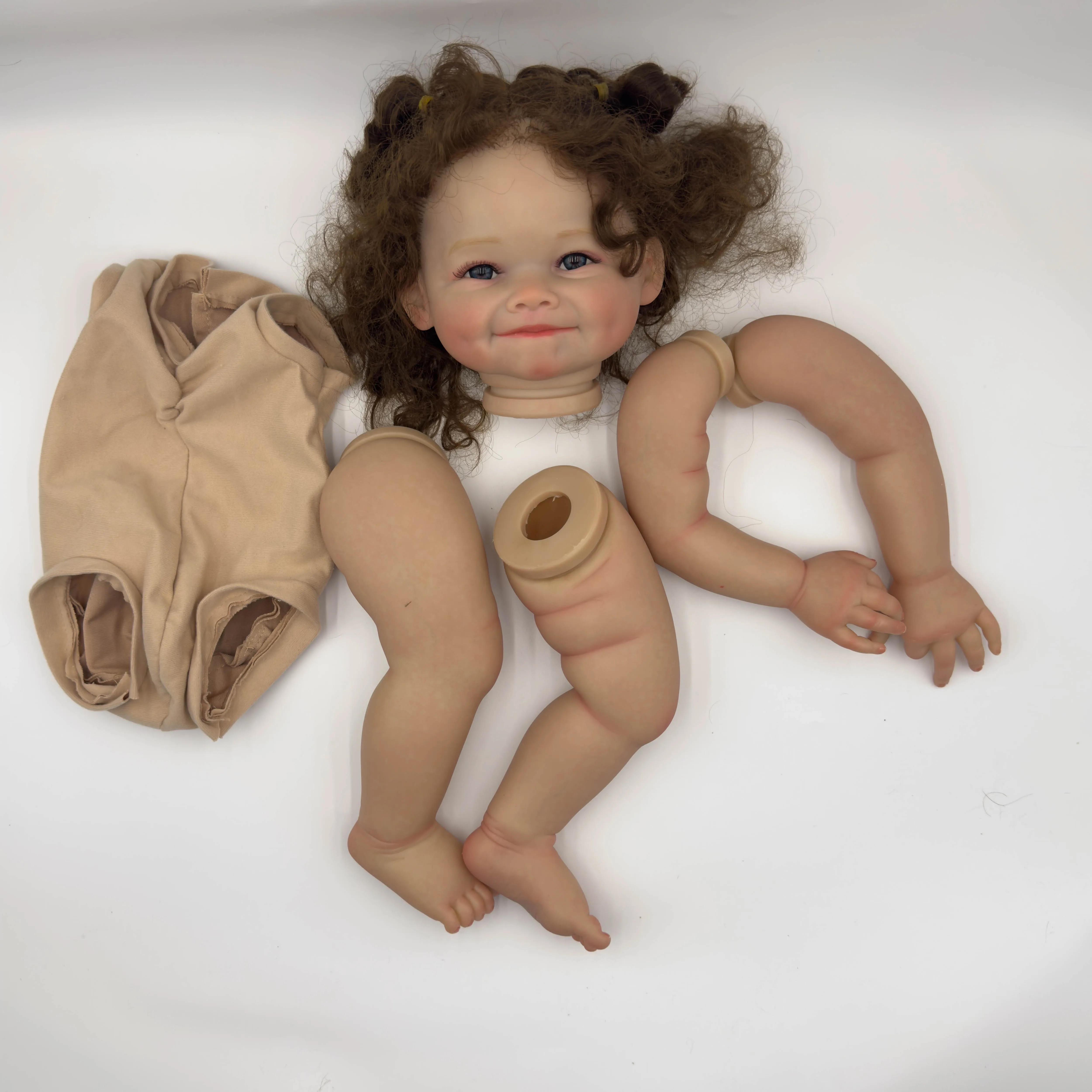 

Набор для создания куклы-реборн NPK 24 дюйма, реалистичный, неокрашенный, с кудрявыми коричневыми волосами, с уже окрашенными частями тела, для коллекционеров