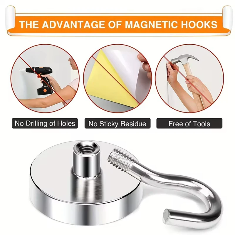 2/6/10/20Pcs Heavy Duty Magnet Super Strong 20mm Magnetic Hook Push Pin for Whiteboard Office Home Storage Multi-purpose DIY Use