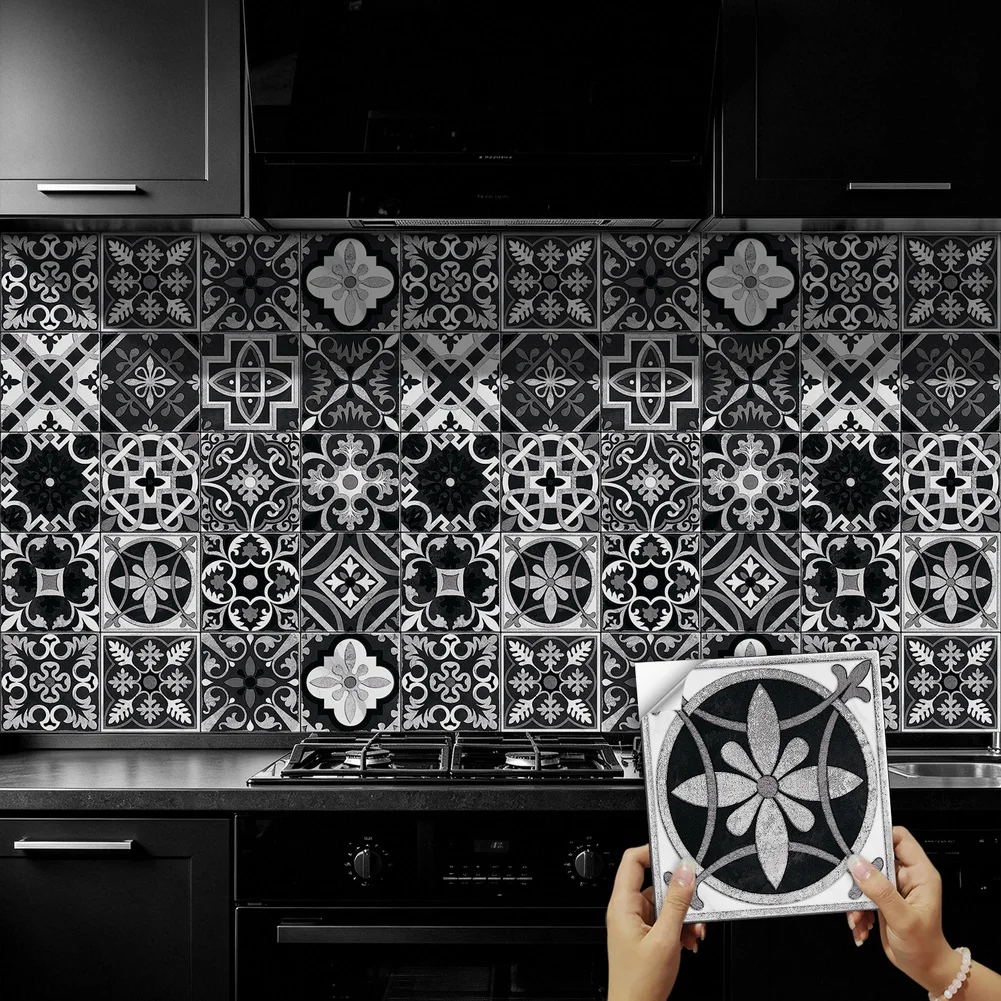 Nordic Style Waterproof PVC Wall Decals Easy Apply Self-Stick Sticker Kitchen Bathroom Home Interior Wall Renovation Ornament
