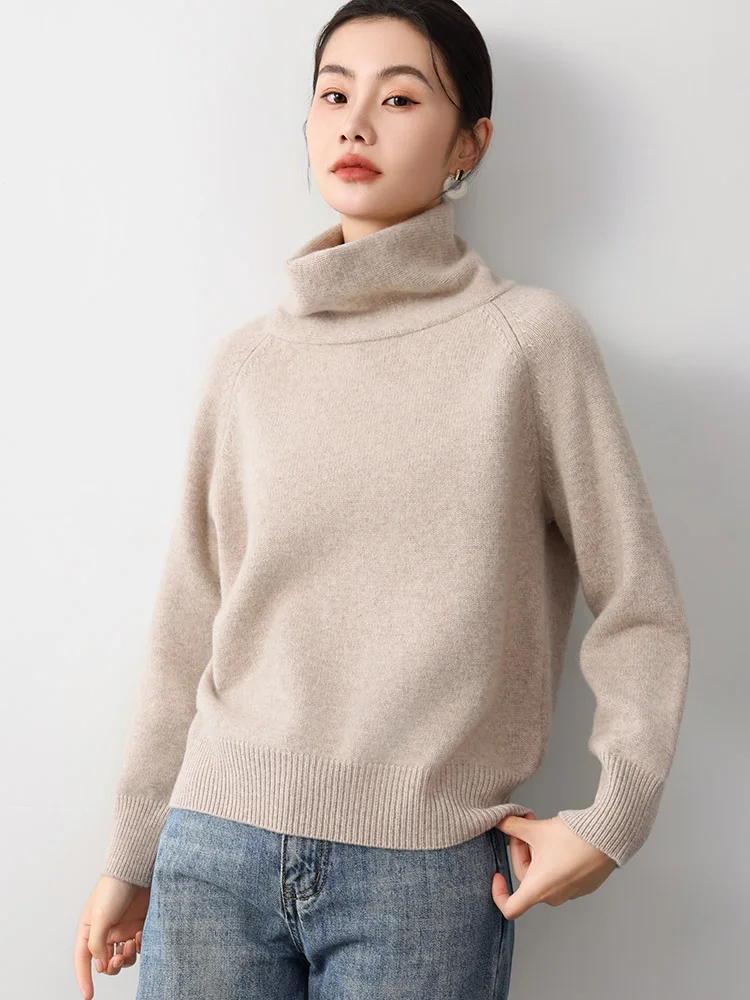 

New Fashion 100% Merino Wool Women's Sweater Winter Knitwear Turtleneck Pullover Lady Blouse Long Sleeve Clothing Cashmere Tops