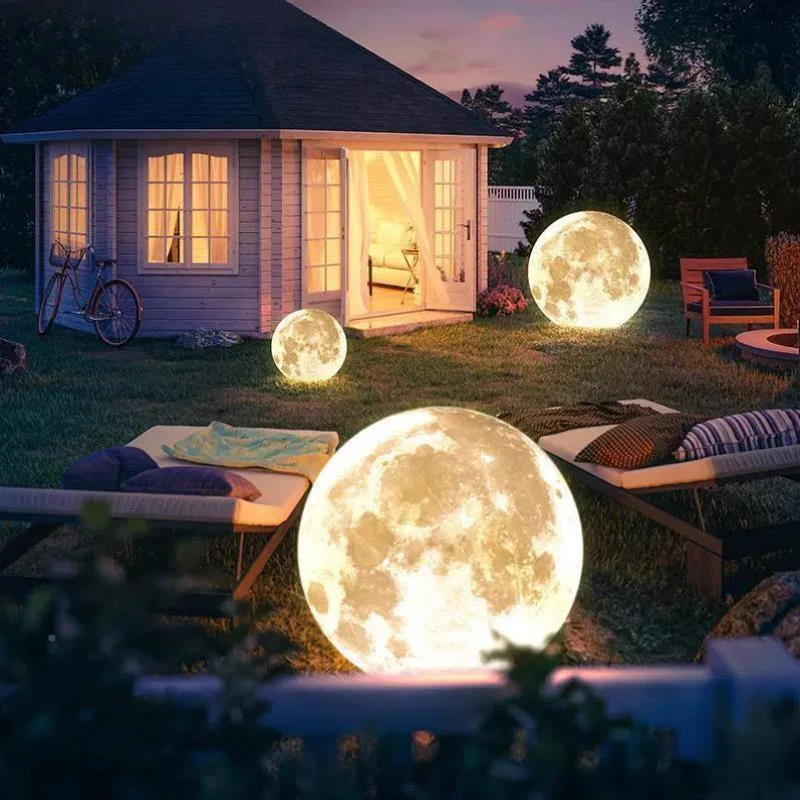 

PE Moon Lamp Outdoor Garden Decoration Lamp Park Community Lawn Bulbs Scenic Atmosphere Night Light Buitenverlichting 220 Volt