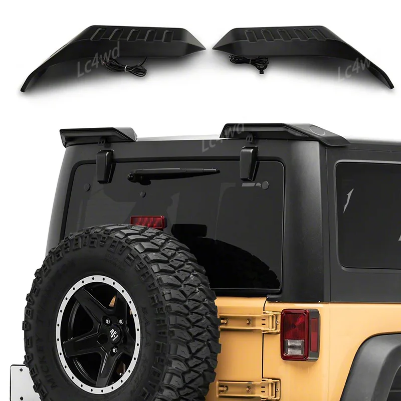 

LC4WD 4x4 внешний аксессуар, задний спойлер на крышу, крыло со светодиодным задним стоп-сигналом поворота для Jeep Wrangler JK JL 2007-2025 гг.