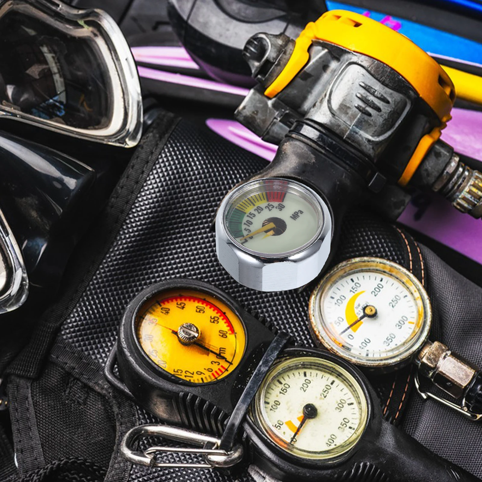 

Diving Air Cylinder Pressure Gauge 30m Waterproof Depth Monitor Copper Case Scuba Tank Meter Submersible