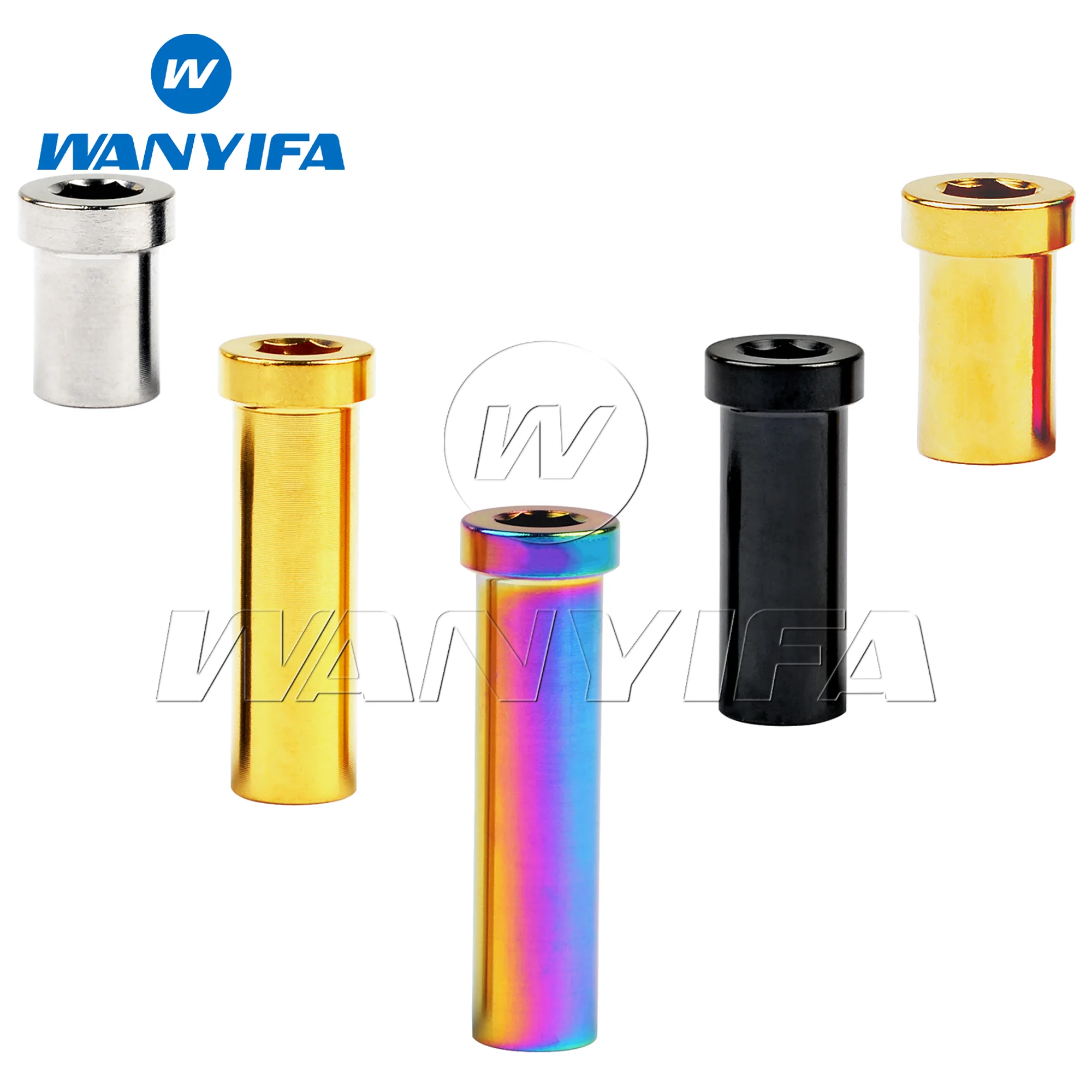 Wanyifa M6 Titanium Nut Full Length 13/15/17/23/25/31.5/33/35mm for Road Bicycle Brake Caliper C Clamp Fix Ti Part