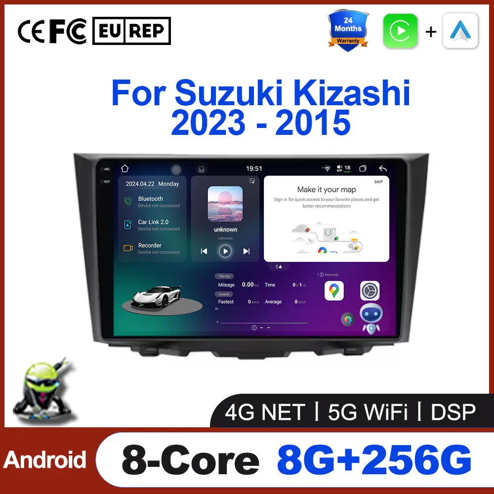 Android Auto Radio For Suzuki Kizashi 2009 2010 2011 2012 2022 2023 - 2015 4G WIFI Car Multimedia Player Carplay GPS DSP