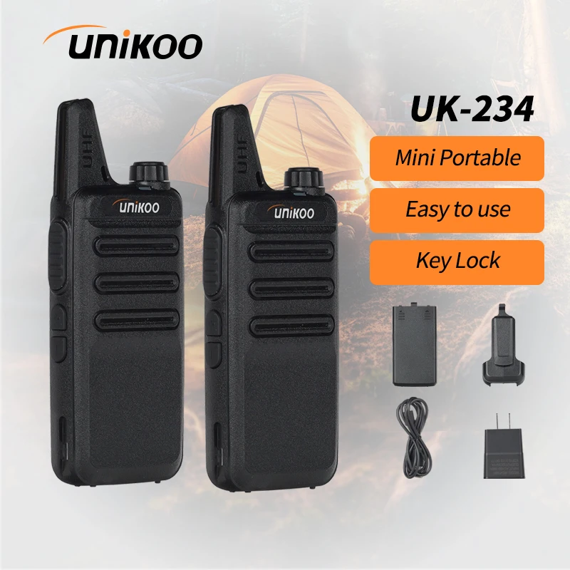 

2 pcs UNIKOO Walkies Talkies Long Range communication Set Two Way Radios UHF FRS Walkie Talkie transceiver For camping