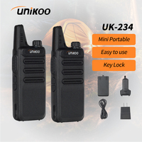 UNIKOO UK234 Mini Walkie Talkie 4 Pcs Walkie-talkies PMR446 FRS VOX Portable Two Way Radio Station for Restaurant Hotel