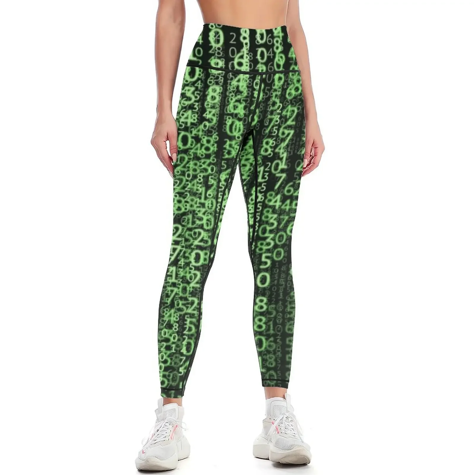 

Matrix Science Fiction Cyber Punk Green Numbers Leggings Women's push up active wear trousers Sports pants woman Womens Leggings