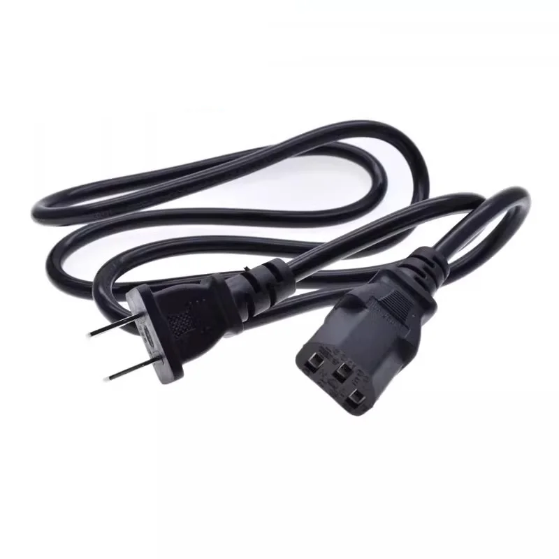 1.2M American two-pin flat pin tail monitor power cord Japanese standard two-pin flat plug wire 0.75 square